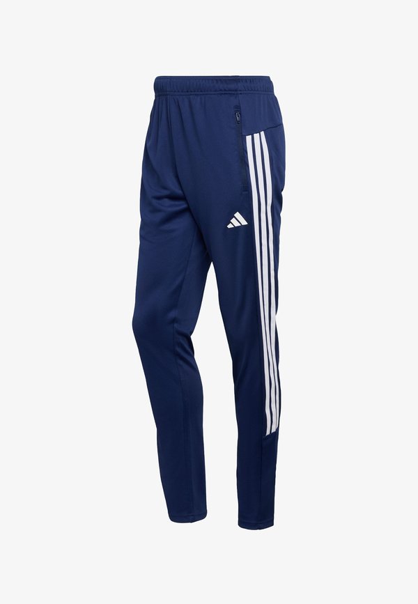 adidas Performance WORKOUT ESSENTIALS ALL-SET 3 STRIPES KNIT - Tracksuit bottoms - dark blue white