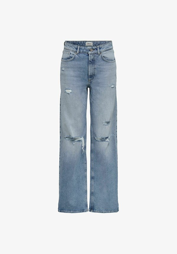 ONLY WIDE-FIT JEANS ONLJUICY HIGH WAIST WIDE LEG FIT JEANS - Relaxed fit jeans - light blue denim
