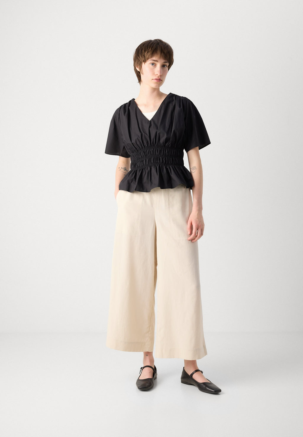Marc O'Polo PANTS CULOTTE STYLE ELASTIC WAISTBAND SEAM POCKETS