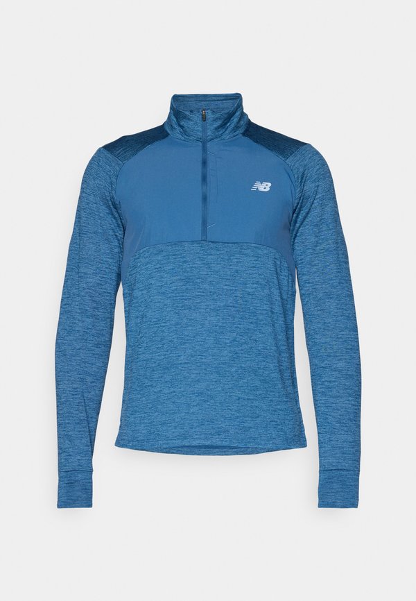 New Balance ATHLETICS GRID 1/2 ZIP - Fleece jumper - dark shoreline/blue heather