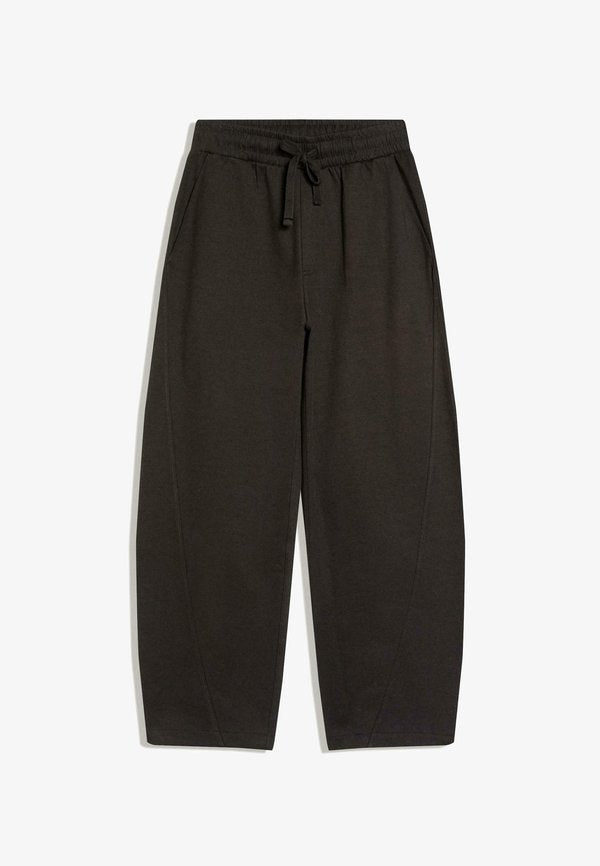 Bershka WIDE INTERLOCK BALLOON - Trousers - black