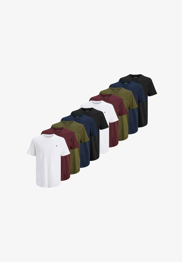 Jack & Jones 10ER PACK - Basic T-shirt - blau grün rot weiß