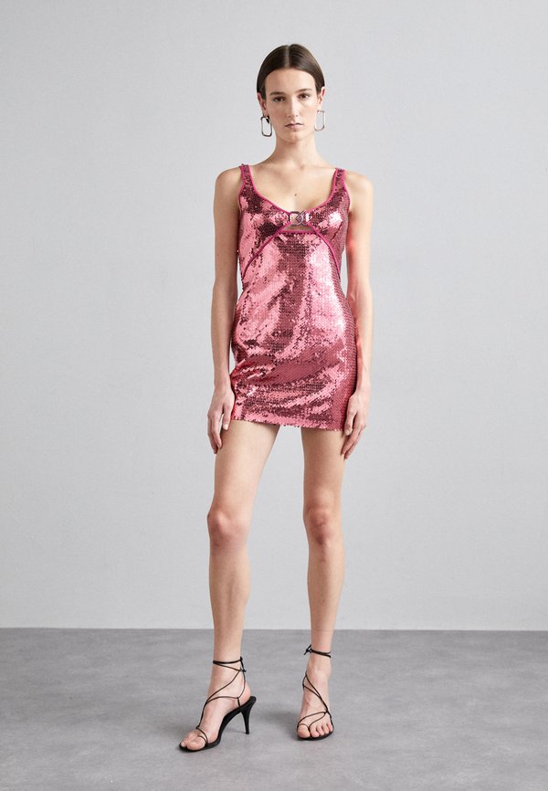 David Koma LOGO BUCKLE SEQUIN MINI DRESS