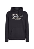 Schwarzer Hoodie aus Baumwollmischung, mit einer Kängurutasche, gerippten Bündchen und einem Frontdruck mit dem Schriftzug "O'Neill California Santa Cruz".