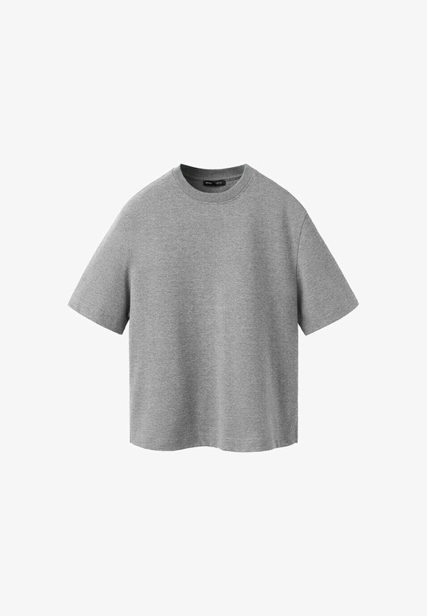 Mango Basic T-shirt - mottled grey