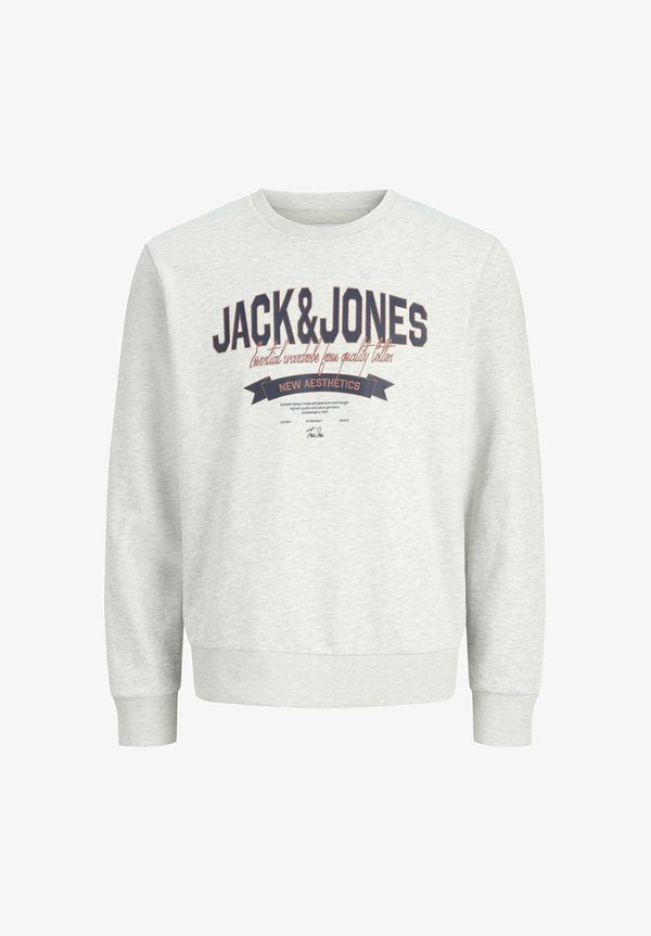 Jack & Jones LOGO PRINT - Sweatshirt - white melange