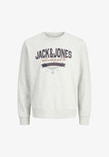 Jack & Jones LOGO PRINT - Sweatshirt - white melange