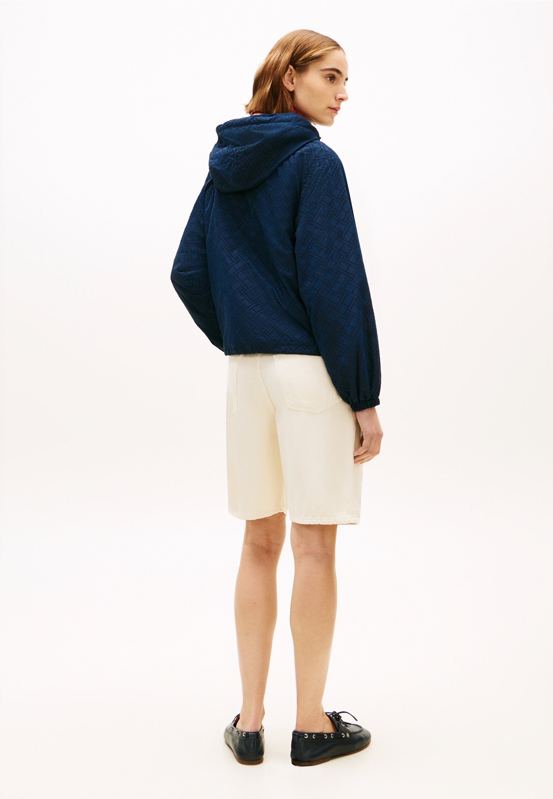 FLAG PRINT RELAXED HOODED WINDBREAKER Media 4