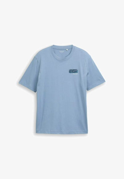 TOM TAILOR Print T-shirt - faded denim blue