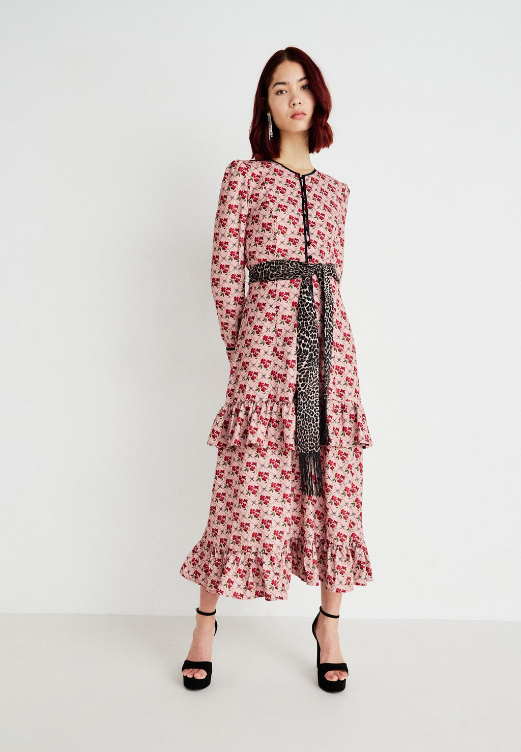 Sister Jane LATTICE FLORAL MIDI DRESS