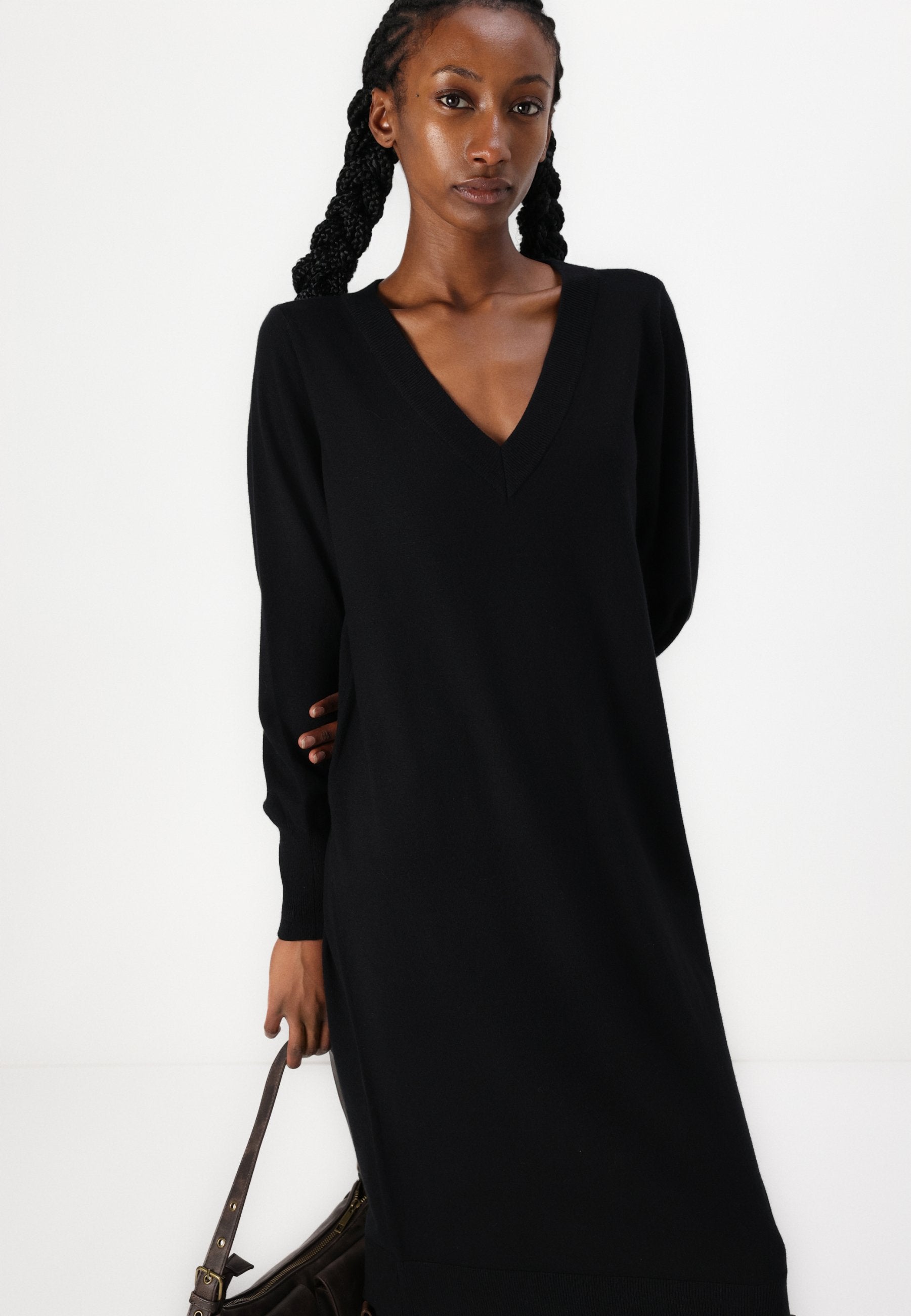 VILA VIAMANDA LONG V NECK DRESS