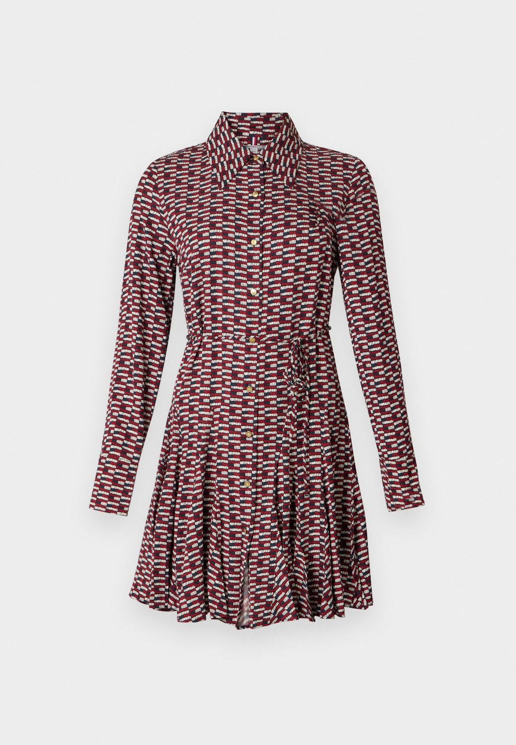 SELF-TIE BELT SLIM MINI SHIRT DRESS Media 1