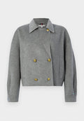 Tommy Hilfiger WOOL BLEND DOUBLE BREASTED PEACOAT - Summer jacket - med heather grey