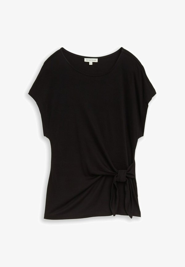 TOM TAILOR TOM TAILOR T-SHIRT T-SHIRT MIT KNOTENDETAIL - Basic T-shirt - deep black