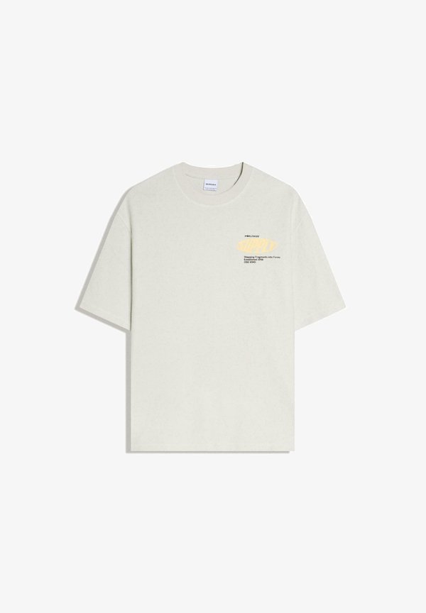 Bershka TERRY PRINT - TSHIRT - Print T-shirt - grey