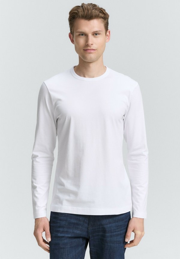 TOM TAILOR LANGARMSHIRT MIT STRETCH - Long sleeved top - white