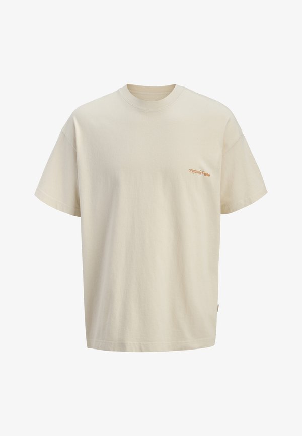 Jack & Jones JORMAINE BACK TEE CREW NECK - Print T-shirt - antique white