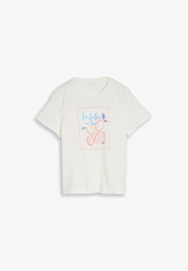 TOM TAILOR TOM TAILOR T-SHIRT T-SHIRT MIT PRINT - Print T-shirt - whisper white