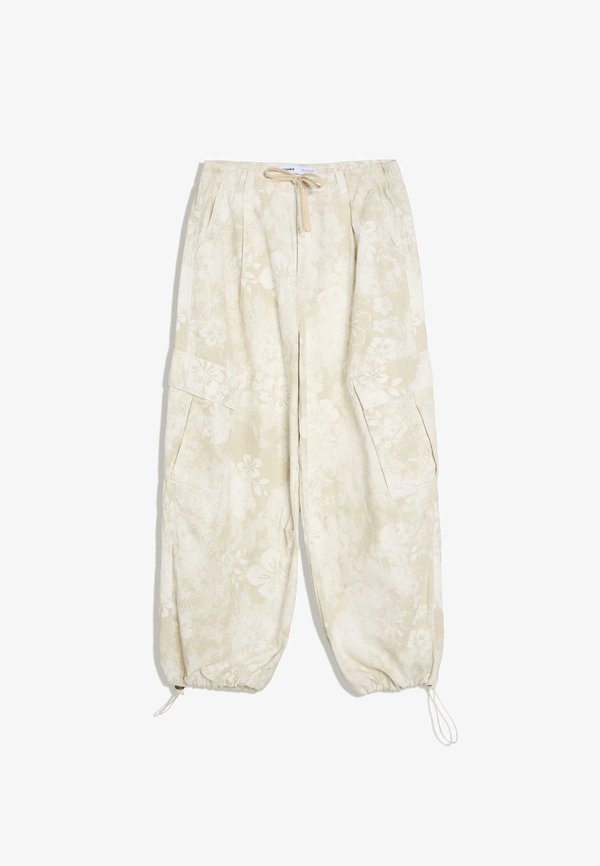 Bershka PRINTED CARGO TROUSERS - Cargo trousers - sand