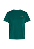 Grünes Baumwoll-T-Shirt mit Rundhalsausschnitt, kurzen Ärmeln und kleinem weißem "O'NEILL"-Logo auf der Brust. Weiche Textur, lockere Passform.