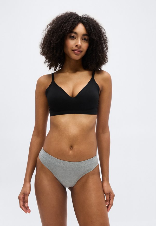 Puma WOMEN SPORT STRING 2 PACK - Thong - grey melange/lime
