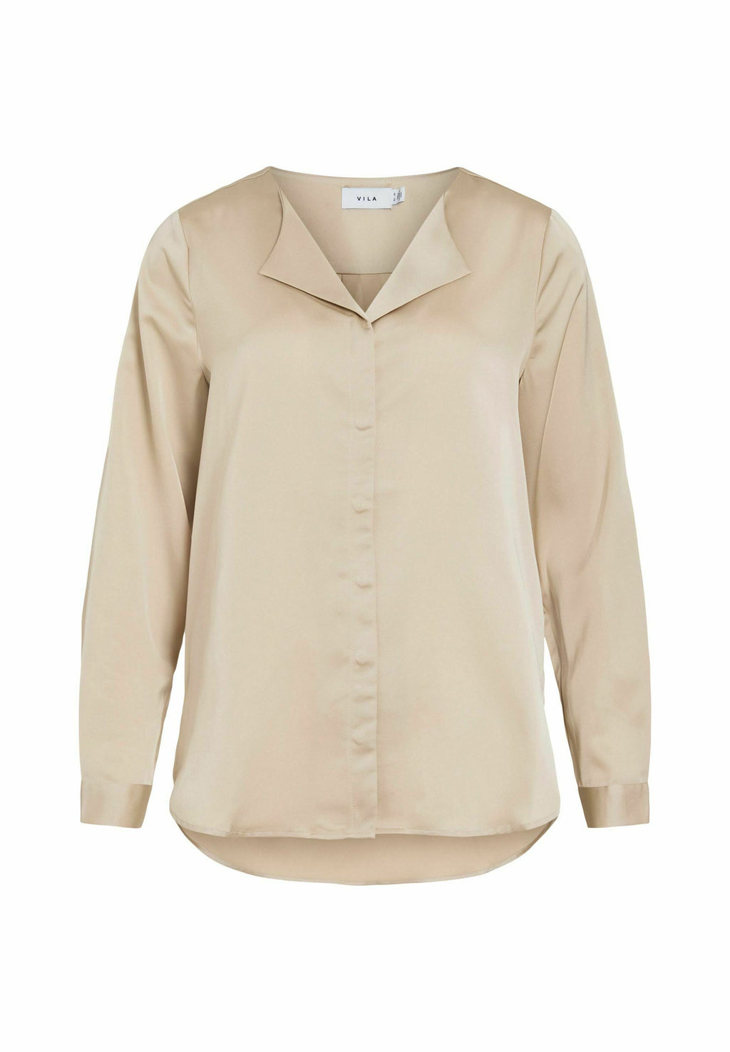 VILA VIELLETTE V-NECK L/S SATIN SHIRT - NOOS