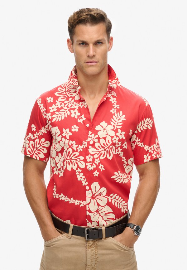 Superdry & Co HAWAIIAN BOX FIT - Shirt - surf school red