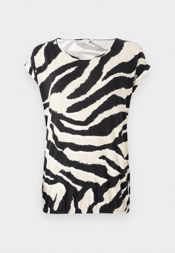 TOM TAILOR Print T-shirt - abstract beige