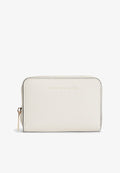 Tommy Hilfiger METALLIC LOGO ZIP-AROUND TEXTURED WALLET - Wallet - soft cream