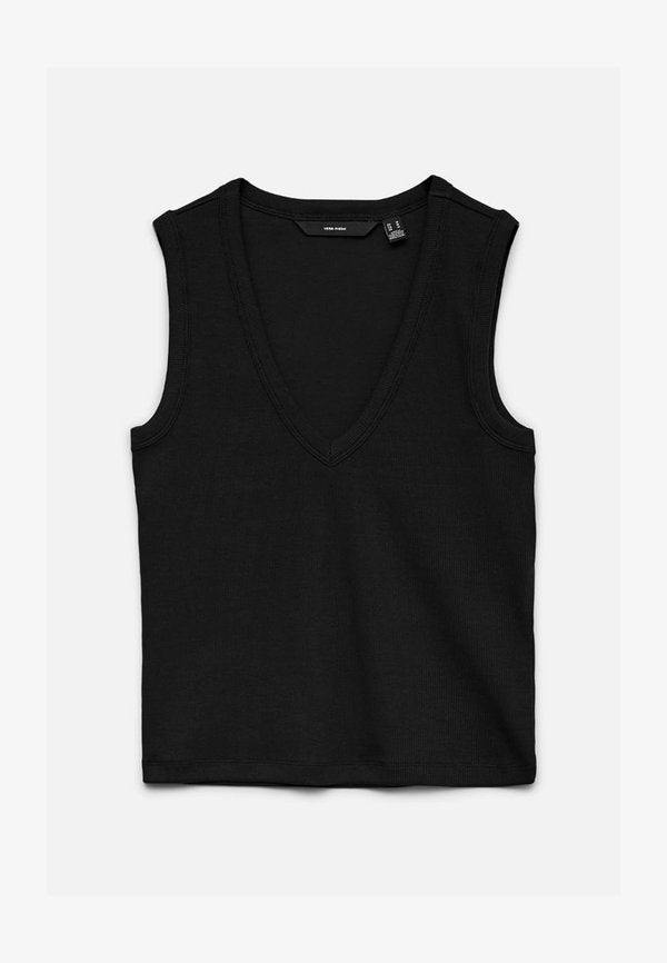 Vero Moda VMCHLOE SHORT DEEP V-NECK TOP JRS NOOS - Top - black