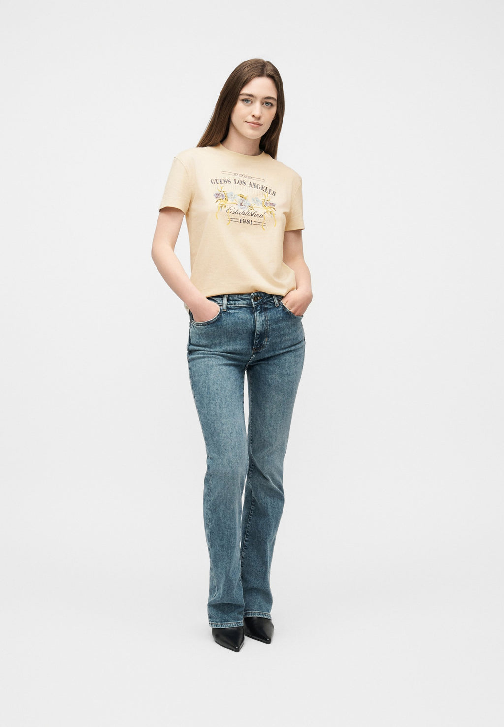 Guess SS CN FLOWERS BOX TEE