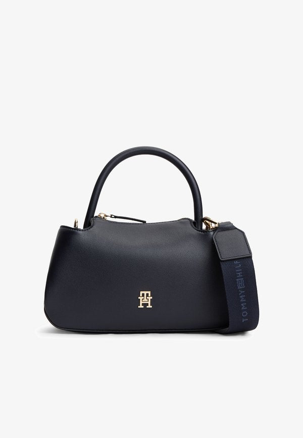 Tommy Hilfiger LOGOTAPE MINI SATCHEL - Handbag - space blue corp