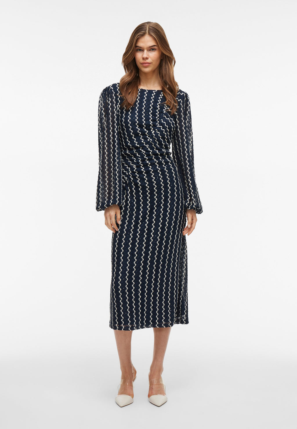 VILA VIELLEN O NECK MIDI DRESS