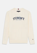 LOGO CABLE KNIT JUMPER Media 1