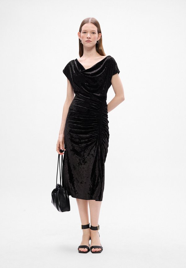 DKNY RUCHED MIDI