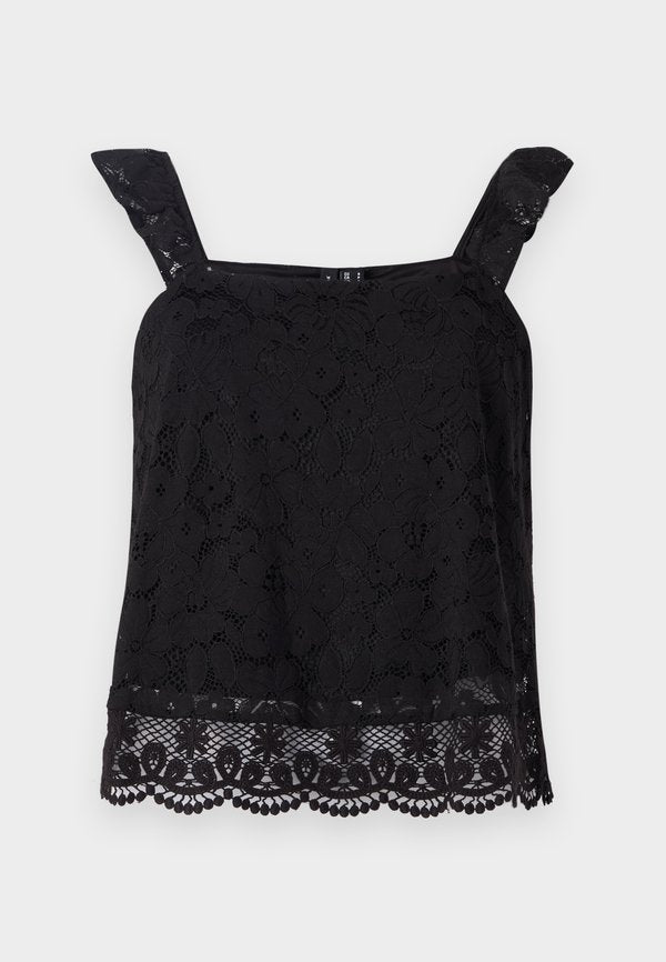 Vero Moda VMHONEY FRILL SINGLET - Top - black