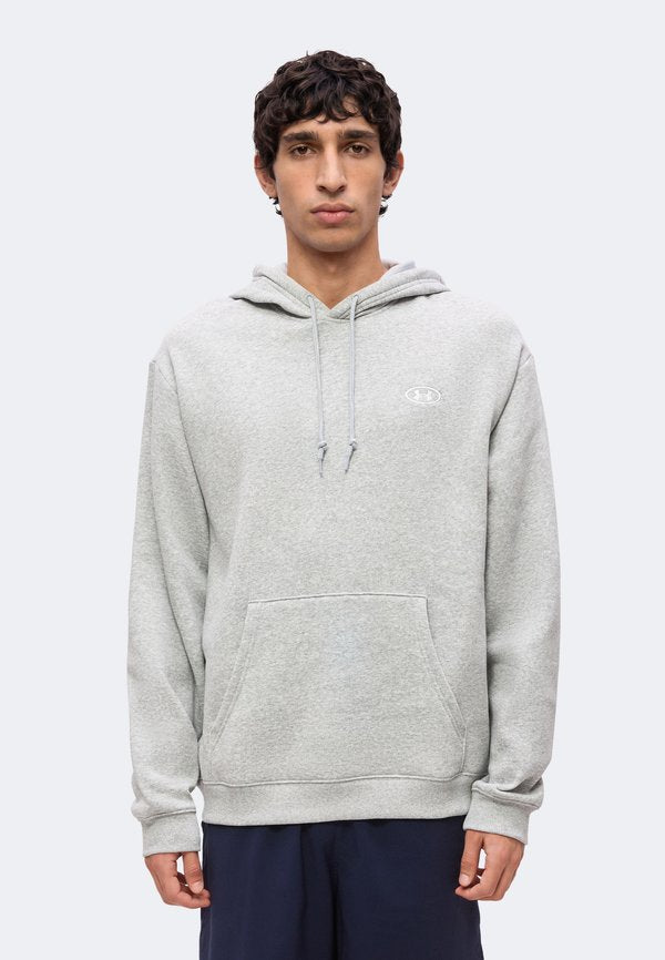 Under Armour RIVAL HOODIE - Hoodie - mod gray light heather/white