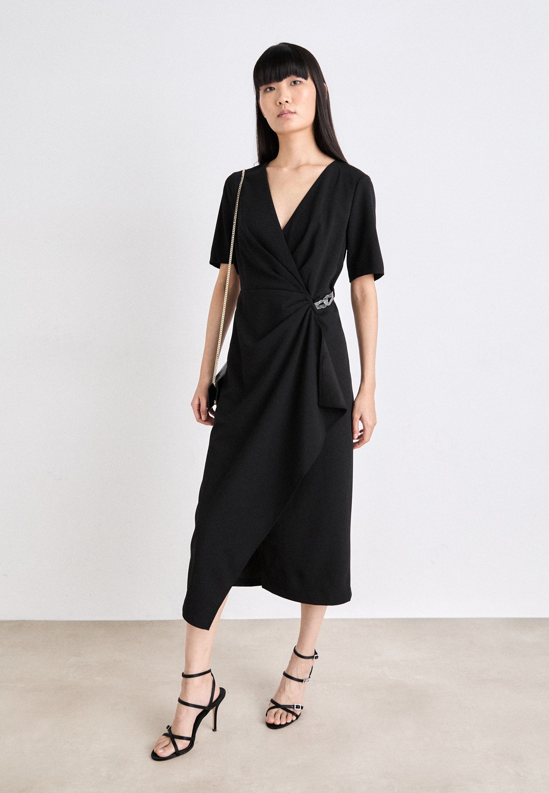 DKNY SURPLICE RUFFLE