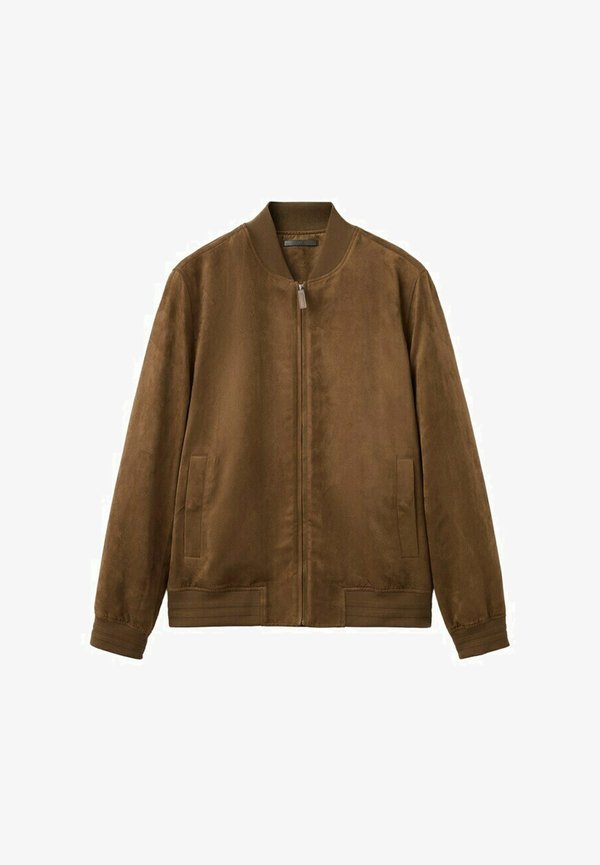 Mango Bomber Jacket - cognac