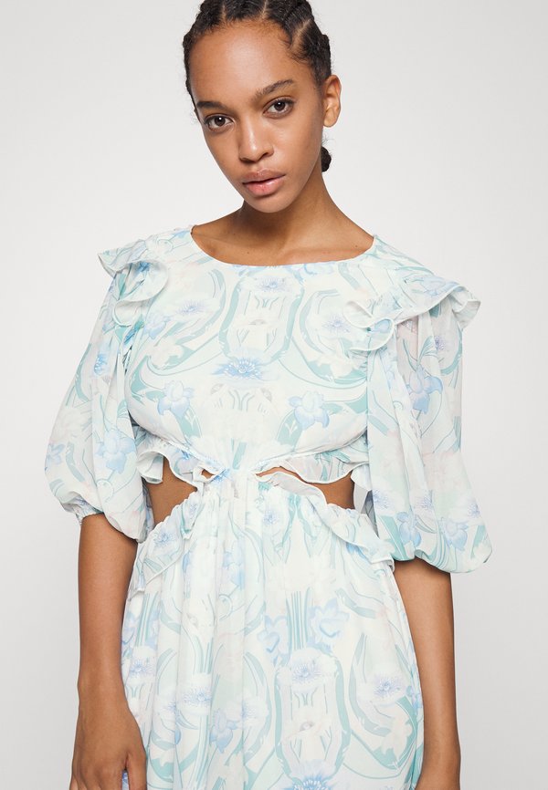 IN THE STYLE LORNA LUXE FRILL HEM CUT OUT BACK DRESS
