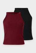 ONLY ONLEMMA 2 PACK - Top - black/ruby wine