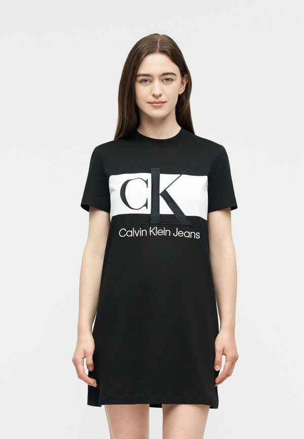 Calvin Klein Jeans BLOCKING - T-Shirt Dress - black