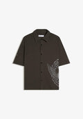 Bershka WAFFLE PRINT RELAX - SHIRT - Shirt - dark grey