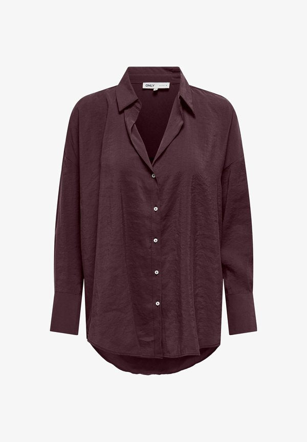 ONLY ONLZAZIMA L/S LOOSE SHIRT WVN - Button-down blouse - winetasting
