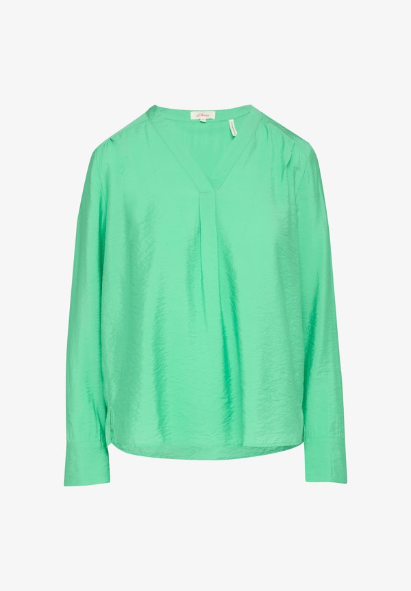 s.Oliver STRUKTURIERTE MIT V-AUSSCHNITT - Blouse - limettengrün