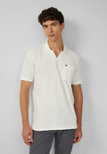 s.Oliver MIT STRUKTUR-STREIFEN UND OFFENEM KRAGEN - Polo shirt - weiß