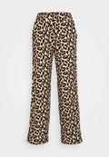 Vero Moda Petite VMEASY WIDE PANTS LEO PRINT - Trousers - irish cream/dina