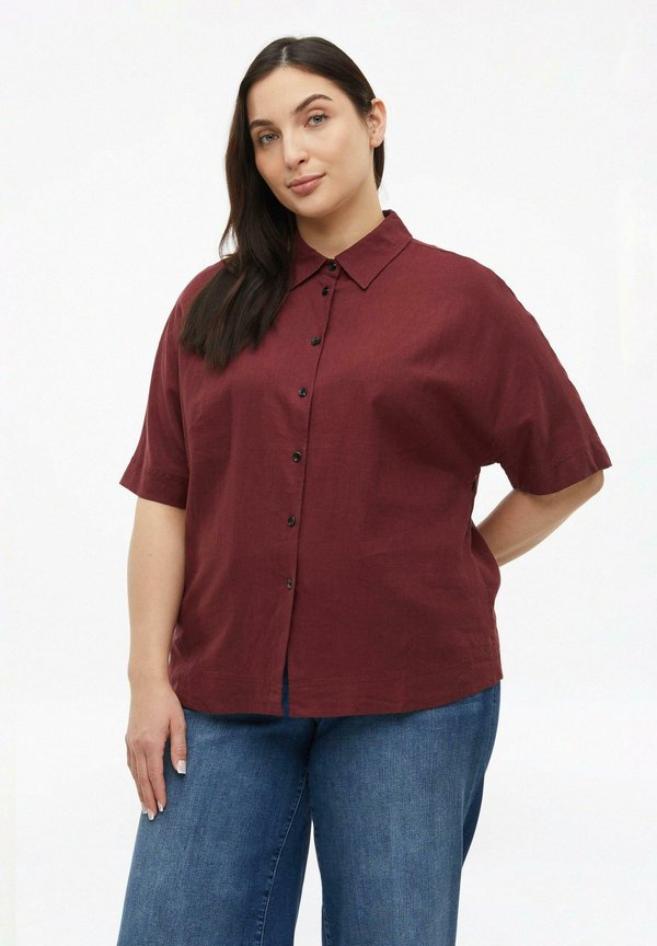 s.Oliver BLUSE - Button-down blouse - bordeaux