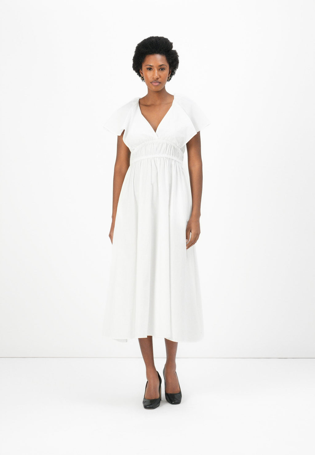 FRILLED SLEEVE MIDI DRESS Media 3