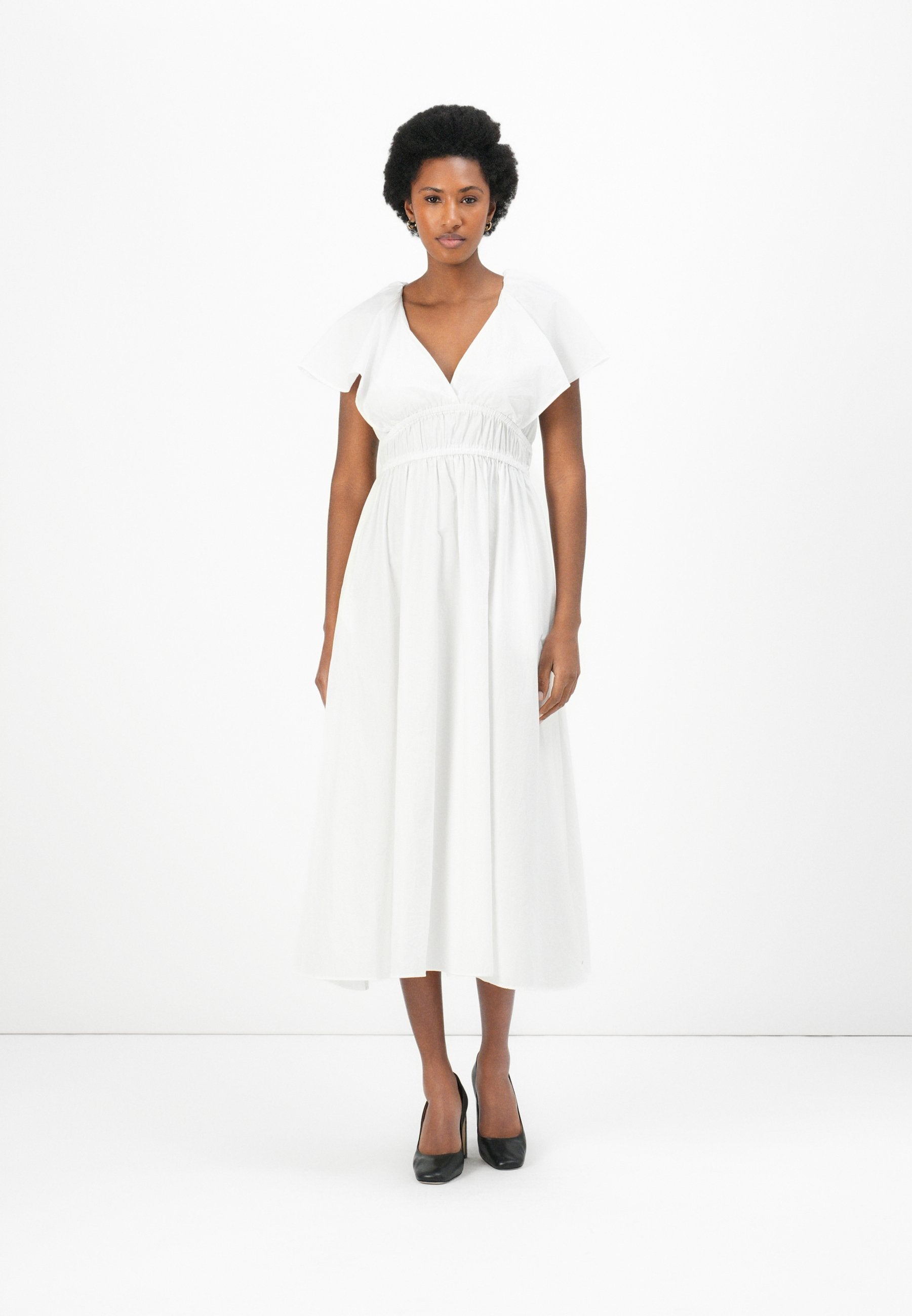 FRILLED SLEEVE MIDI DRESS Media 3